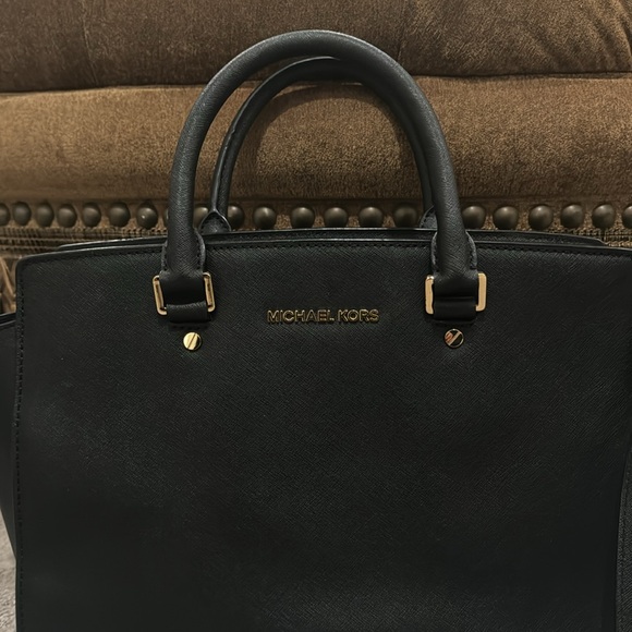 Michael Kors satchel Crossbody black leather handbag
